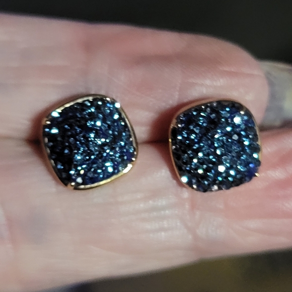 Kate Spade Earrings - Clay Pave Small Square Studs - Picture 6 of 6